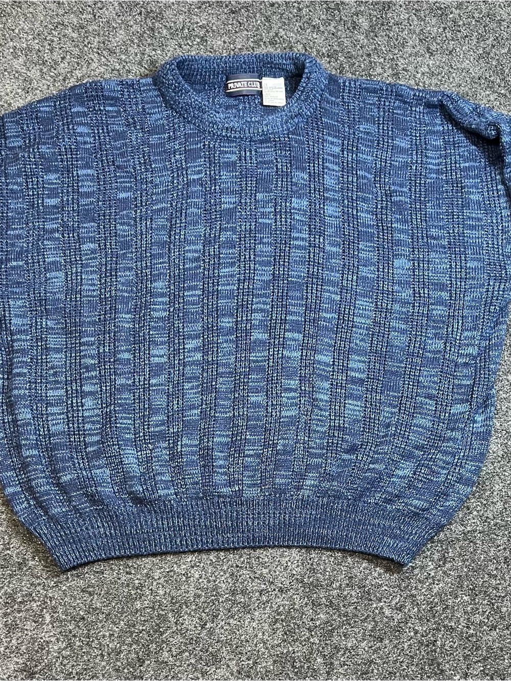 Vintage Private Club Blue Textured Grandpa Sweater Men’s 2XL